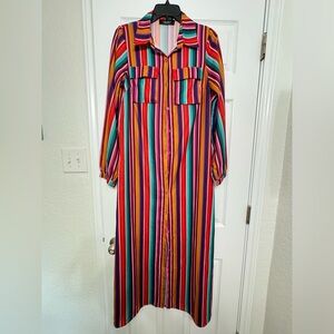 Akira Chicago striped dress kimono with buttons Medium